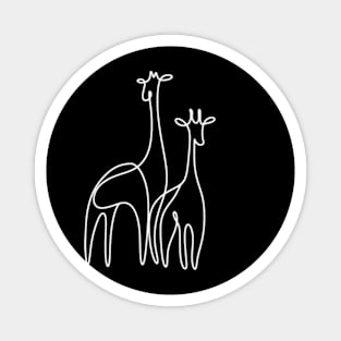 Girafe One Line Art Magnet